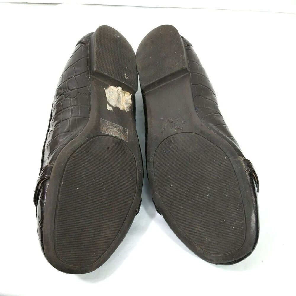 Cato Slip-on Flats Loafers Women Size 9 M Brown Embossed Croc Print - Picture 4 of 7